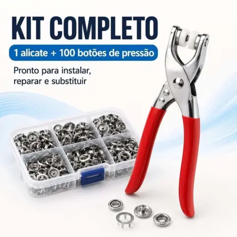 Alicate Aplicador com 100 Botões de Pressão