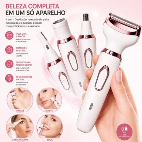 Aparador Feminino 4 em 1 Recarregável