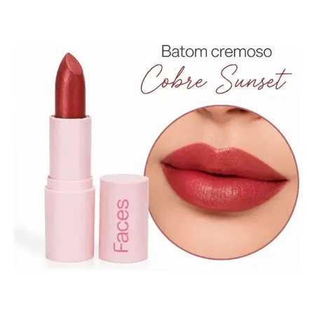 Batom Multimix Cremoso Natura Faces 3,5g Cor Cobre Sunset