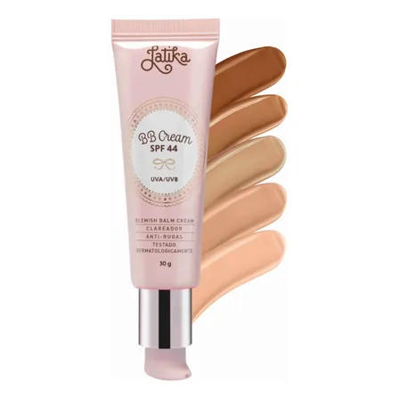 Bb Cream Latika Fps 44 Base Maquiagem Clareador Facial Pele Bege Claro