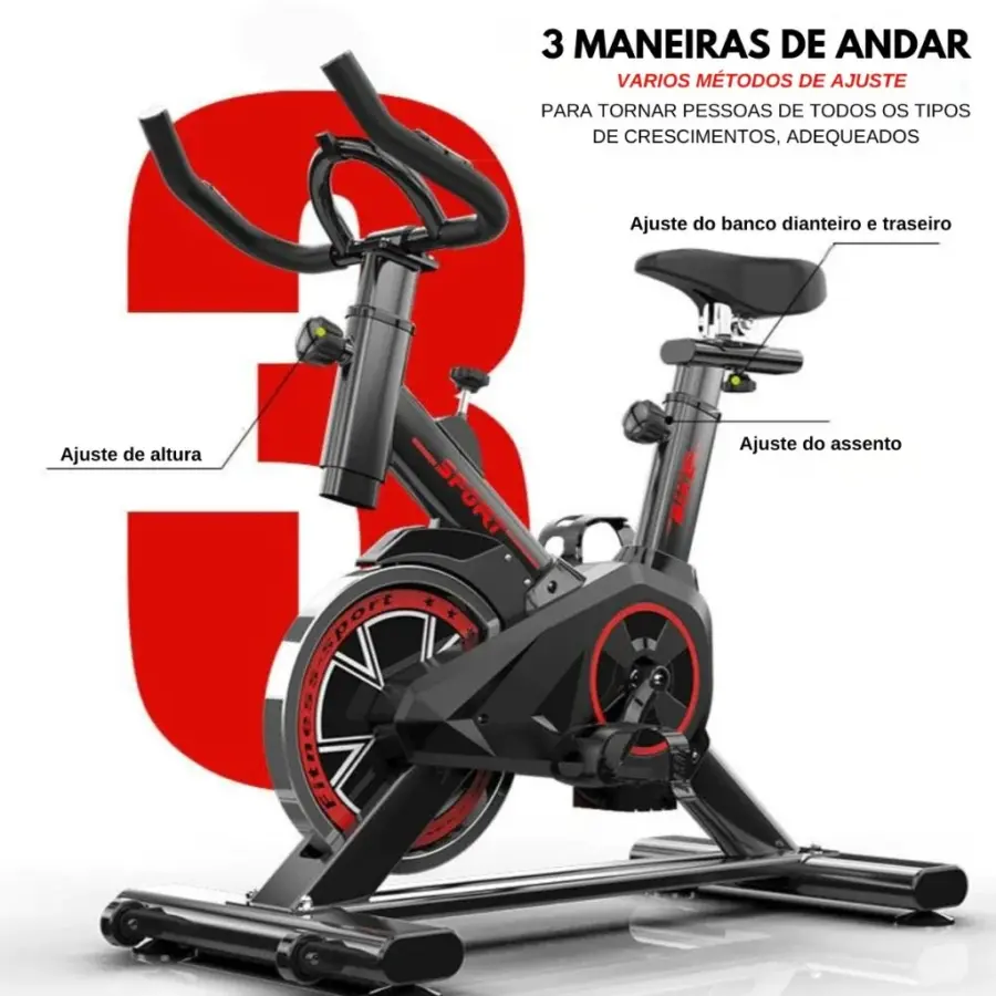Bicicleta Ergométrica Spinning até 120 kg
