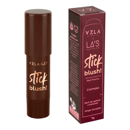 Blush Stick Red Mocha Cremoso Bastão Vizzela + Las Red Mocha