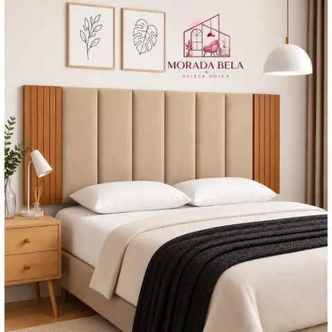 Cabeceira Modular Adesiva com Painel Ripado