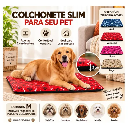 Caminha Pet Colchonete Slim Cachorro E Gato Modelo Simples