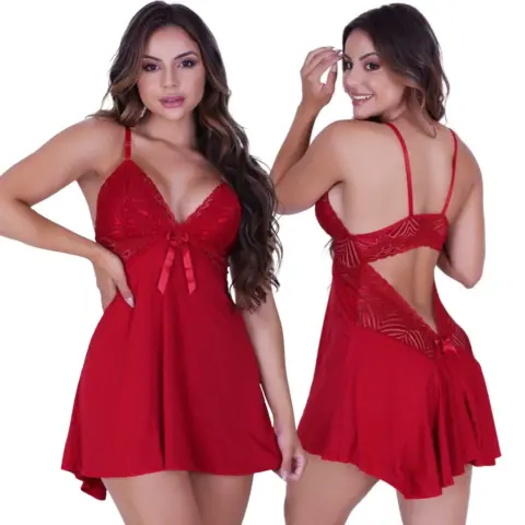 Camisola Costas Abertas com Calcinha Regulável
