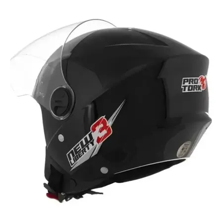 Capacete de Moto Aberto Pro Tork New Liberty Three Preto Brilhante