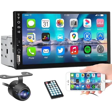 Central Multimídia Mp5 Universal Tela 7′ P Touch + Câmera Ré Kit Multimidia 1 Din com Câmera de Ré