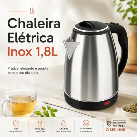 Chaleira Elétrica Inox 1,8 L