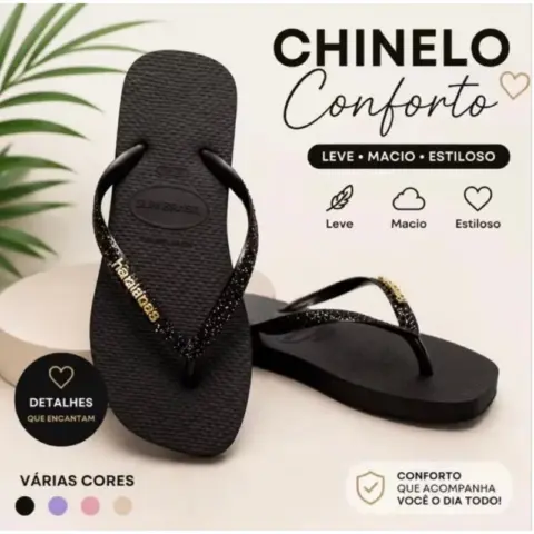 Chinelo de Dedo Feminino Sola Quadrada