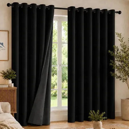 Cortina Blackout Corta Luz Blecaute 2,80 X 2,30 Sala/quarto Fabritex Enxovais Cor Preto