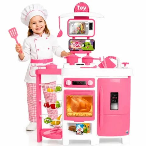 Cozinha Infantil Grande com Geladeira 92 cm