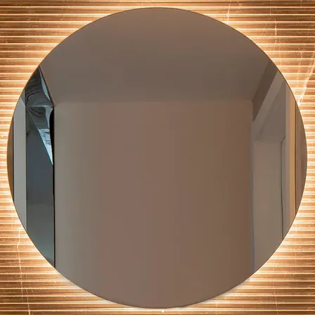 Espelho de Parede Redondo com Led 60cm Banheiro Sala Quarto
