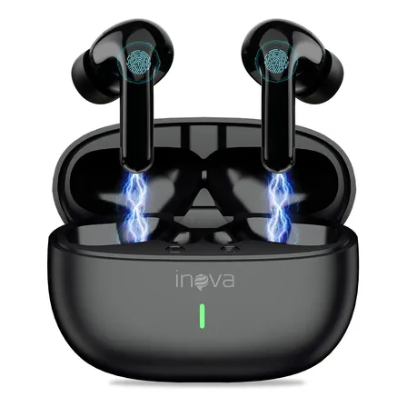 Fone de Ouvido Bluetooth com Cancelamento de Ruído E Estéreo Preto
