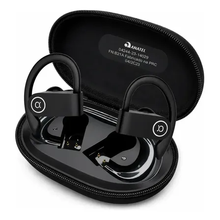 Fone de Ouvido Bluetooth Esportivo Gamer Sem Fio Bluetooth 5.4 Ipx5 com Microfone 45h de Bateria Gancho Ergonômico para Corrida Academia Caminhada Treino Antek Preto