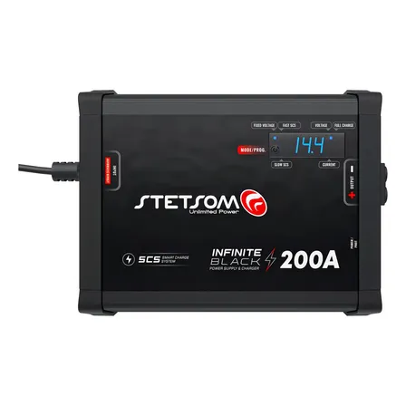 Fonte Automotiva Stetsom Infinite 200A com Carregador de Bateria Smart Cooler