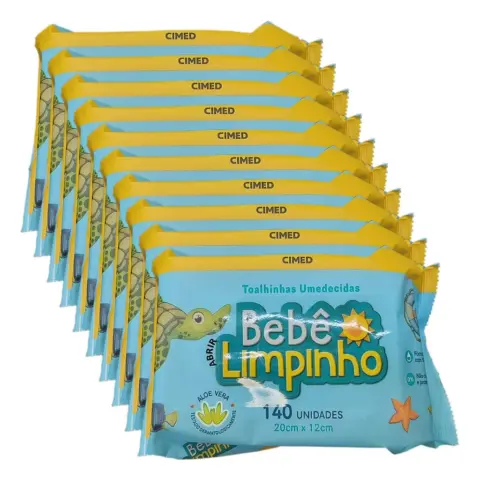 Kit 1.400 Toalhas Umedecidas Bebê Limpinho
