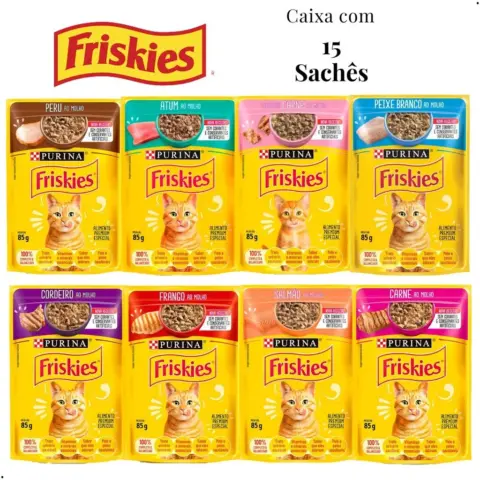 Kit 15 Sachês Friskies para Gatos