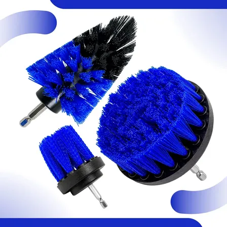 Kit 3 Escovas Parafusadeira Limpeza Rotativa Estofado Roda Boa Dica