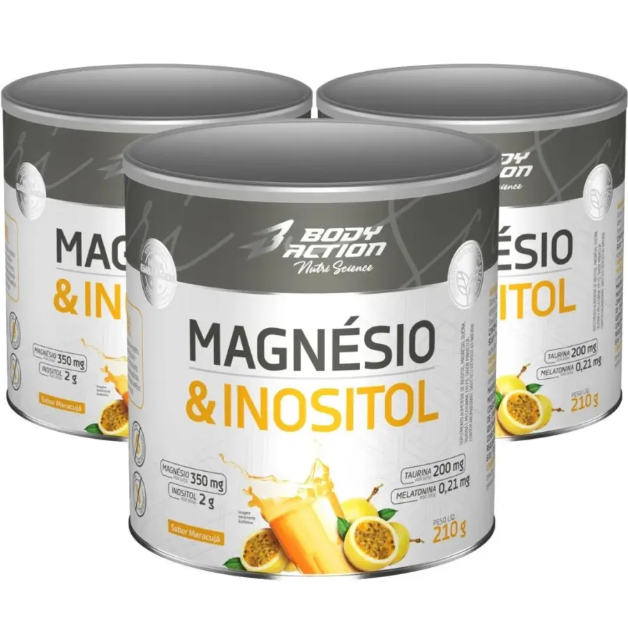 Kit 3 Magnésio, Inositol, Taurina e Melatonina