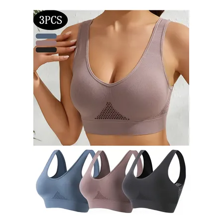 Kit 3 Tops com Bojo para Academia, Yoga e Ciclismo