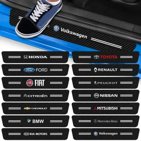 Kit 4 Adesivos de Soleira para Porta do Carro