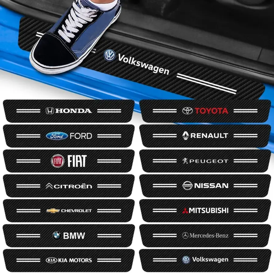 Kit 4 Adesivos de Soleira para Porta do Carro