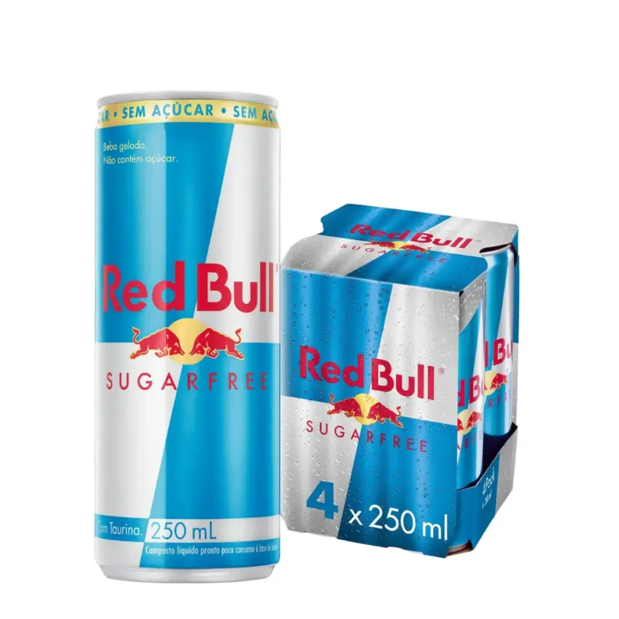 Kit 4 Energéticos Red Bull Sugar Free