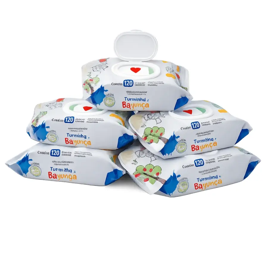 Kit 5 Toalhas Umedecidas Turminha da Bagunça
