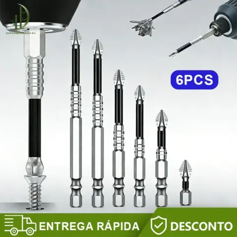 Kit 6 Bits Magnéticos para Parafusadeira