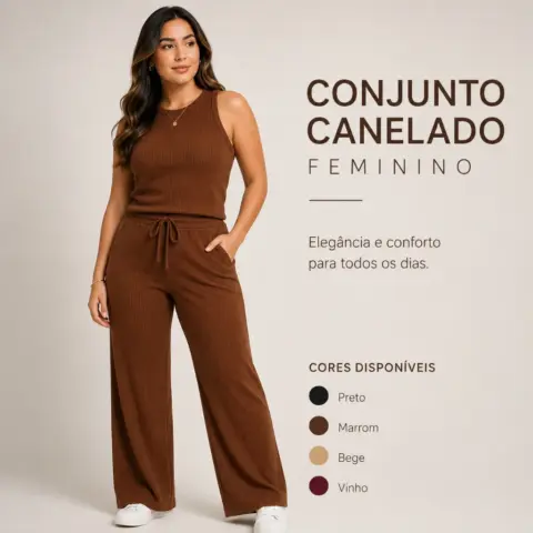Kit Calça Pantalona e Regata Plus Size