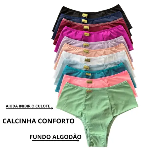 Kit Calcinhas Cintura Alta de Microfibra