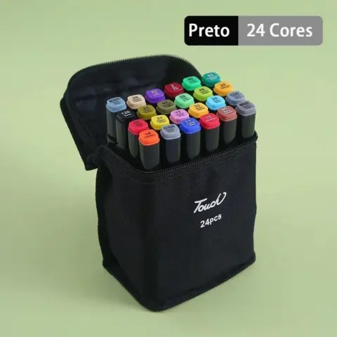 Kit Canetas Marcadoras de Ponta Dupla