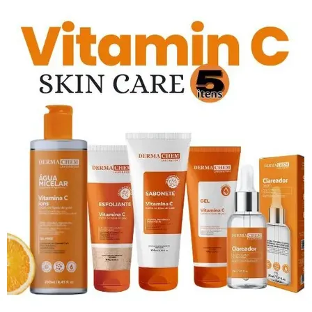 Kit Skin Care 5 Itens Vitamina C Clareador Facial