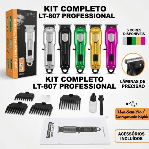 Máquina de Cortar Cabelo LT807 Recarregável