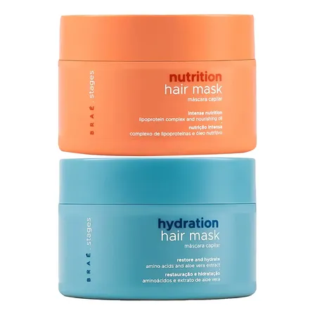 Máscaras de Tratamento Nutrição + Hidratação Stages – Braé