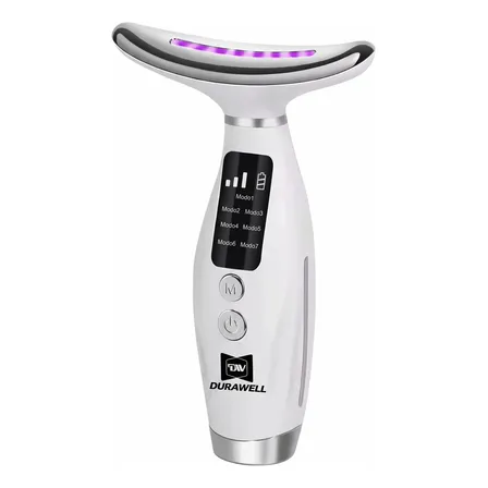 Massageador Facial Pescoço Rosto Led Vibração Fototerapia Rejuvenescer Firmeza Anti-rugas Aparelho Redutor de Papada Branco