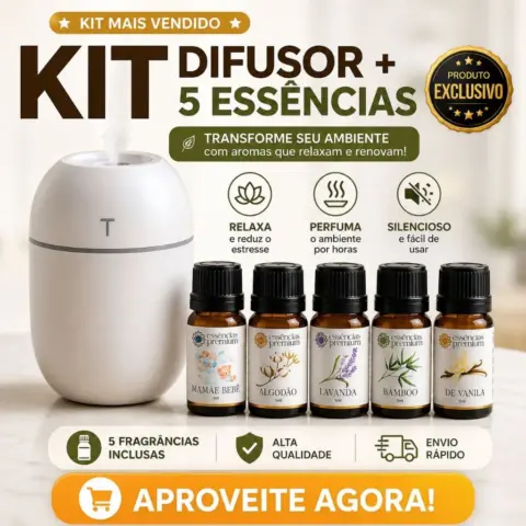 Mini Umidificador Egg com 5 Essências
