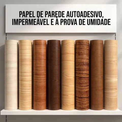 Papel de Parede 3D Madeira Autoadesivo