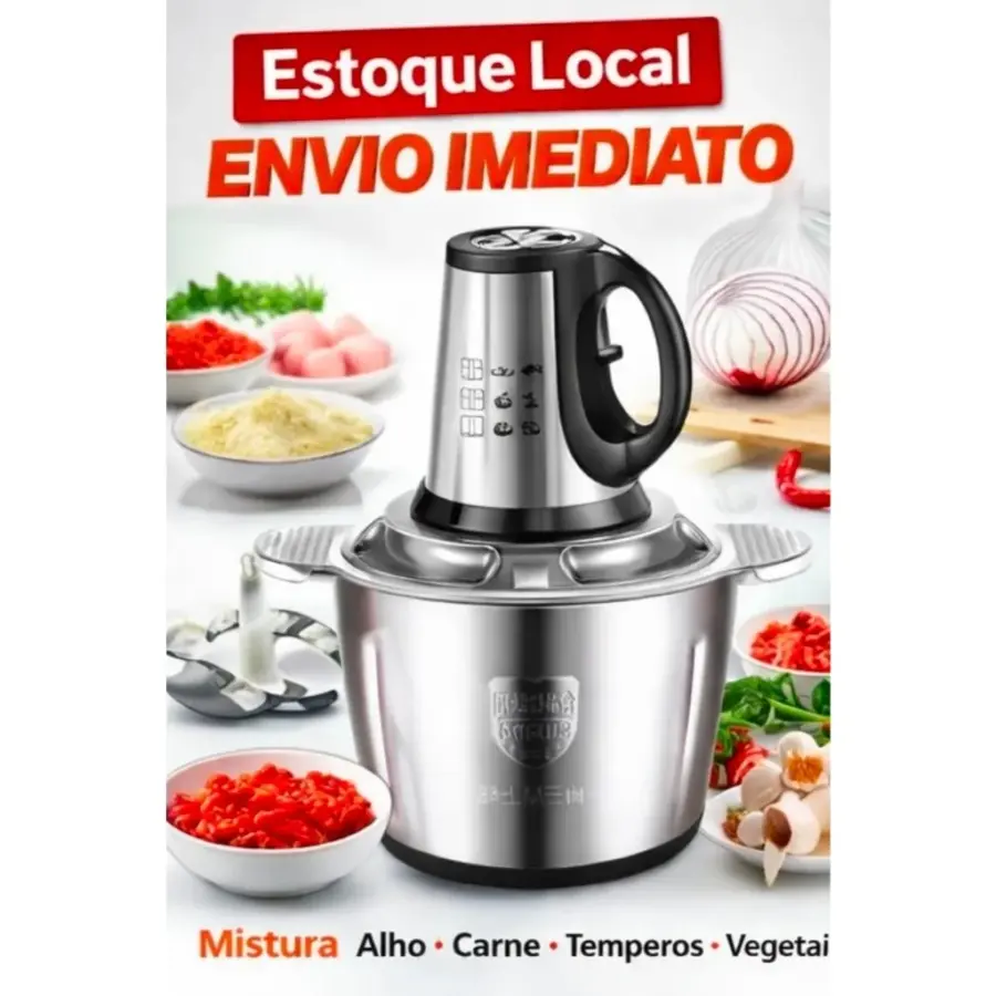 Picador Elétrico de Alimentos de 2 L ou 3 L