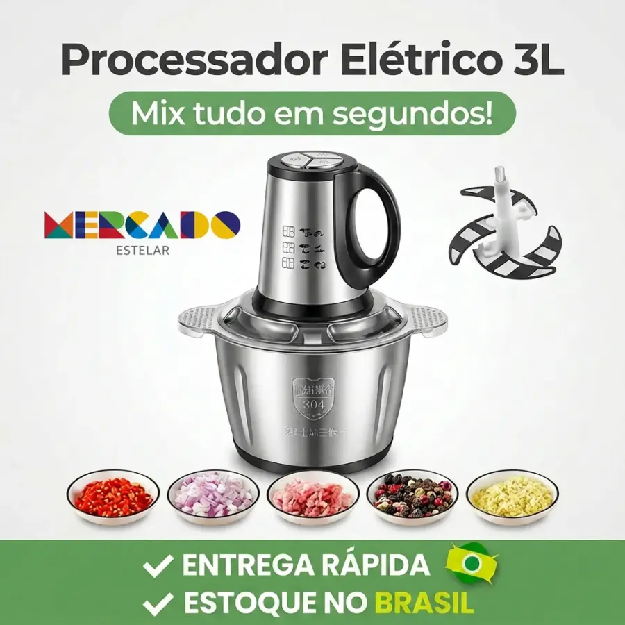 Processador e Picador Elétrico 3 L