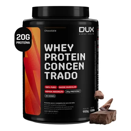 Proteína Dux Nutrition Whey Protein Concentrado Pote 900G sabor Chocolate x 900g