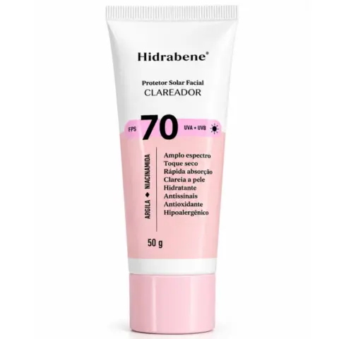 Protetor Solar Clareador Facial Hidrabene FPS 70