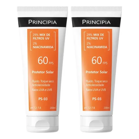 Kit 2 Protetores Solares Corporais Principia PS-03 FPS 60