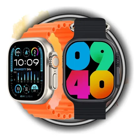 Relogio Smartwatch 10 Ultra Plus Tela Amoled Monitor 2026 L Prateado Laranja