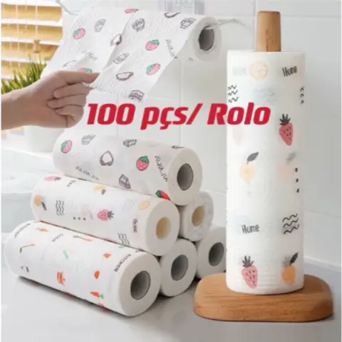 Rolo de Pano de Limpeza Reutilizável 100 Folhas