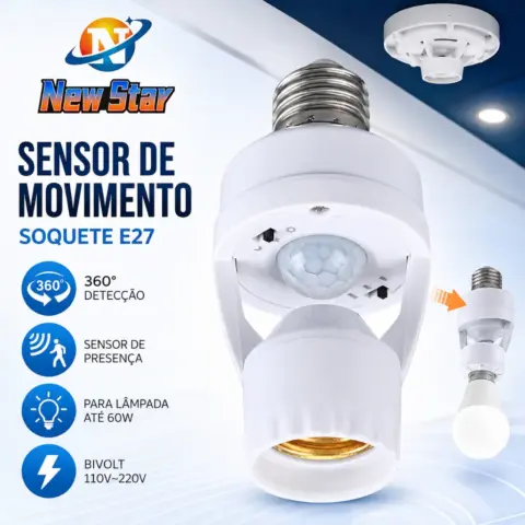 Sensor de Presença para Lâmpada E27