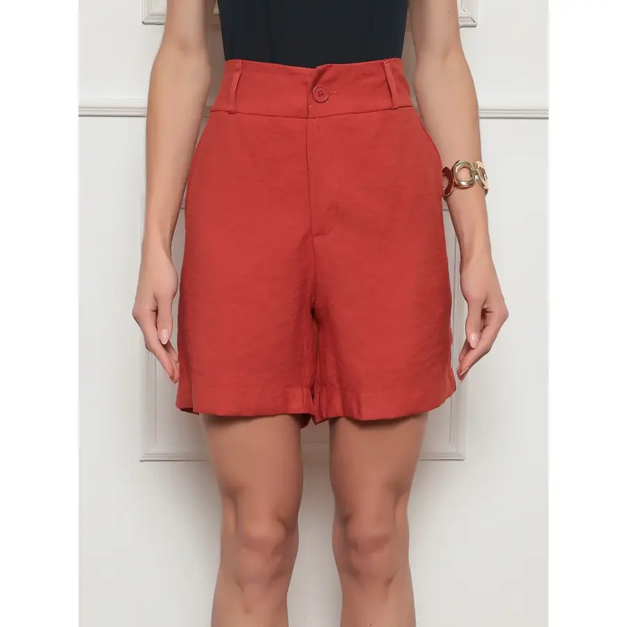 Short Social Feminino Reto com Bolsos