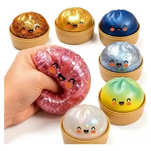 Squishy Dumpling Macio com Glitter