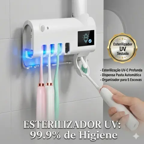 Suporte de Escova de Dentes com Dispensador