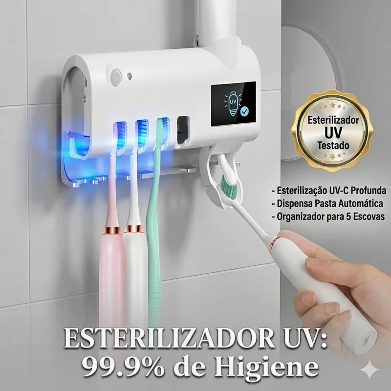 Suporte de Escova de Dentes com Dispensador